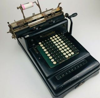 Vintage Antique Burroughs Class Crank Mechanical Adding Machine