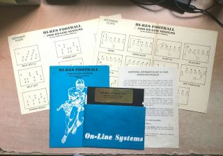 Apple Ii Software - Hi - Res Football By On - Line Systems 1980 Rare