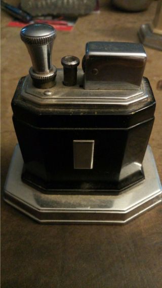 Ronson Touch Tip Lighter 1930s Octette Table Lighter Art Deco Black Enamel