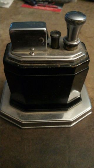 Ronson Touch Tip Lighter 1930s Octette Table Lighter Art Deco Black Enamel 3