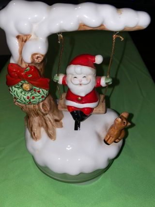 Vintage 1984 Ron Gordon Designs Christmas Swinging Santa Music Box