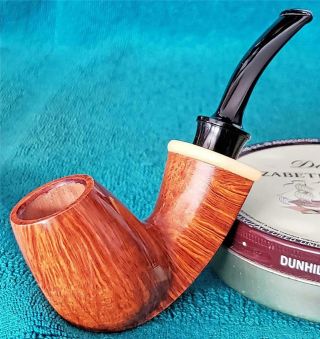Unsmoked Bill Walther Straight Grain 3/4 Bent Freehand American Estate Pipe