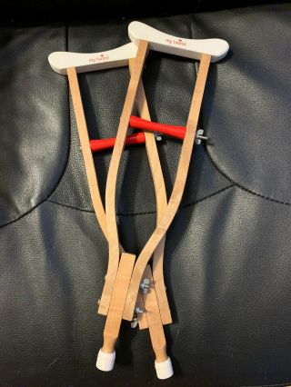 Cute 15 " Vintage Marked My Twinn Wooden Doll Crutches,  Accessories