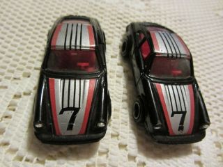 2 Vintage Tomica Tomy Porsche Cars 1976 7 911s Japan Doors Open Black Gray Red