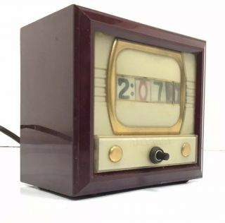Tymeter Numechron Tv Model Tele - Vision Clock Vintage Bake - Lite -