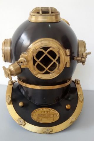 Antique Brass & Steel Diving Divers Helmet Us Navy Mark V Full Size1
