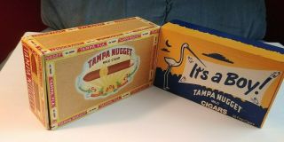 2 Vintage Tampa Nugget Cigar Boxes,  One Is Rare? (" It 