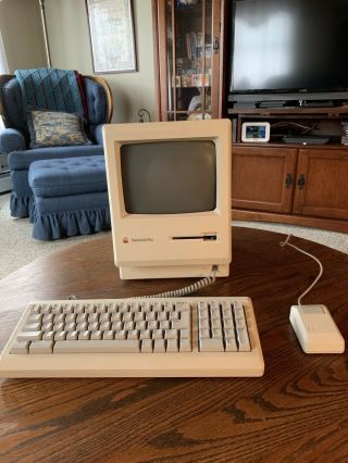 Macintosh Plus Vintage Apple Computer With Peripherals And System Software Disk