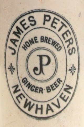 Vintage C1900s James Peters Newhaven Sussex Stone Home Brew Ginger Beer Bottle