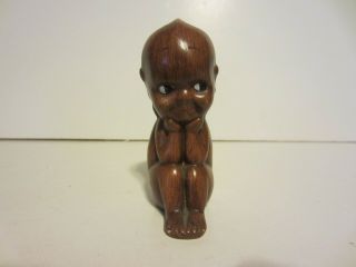 Vintage Wood Like Made In Italy Kewpie Doll Figurine