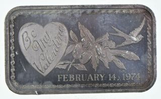 Vintage Art Bar - Be My Valentine 1 Oz.  999 Silver - One Troy Ounce 539