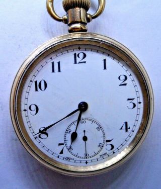 A Very Good Antique Gold Plated Pocket Watch Circa 1920