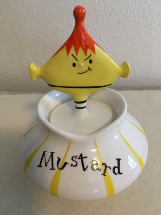 1958 Holt Howard Mustard Condiment Jar Pixieware