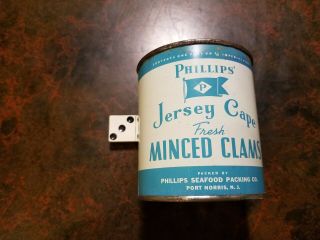 Vintage Tin Can Phillips Jersey Cape Clams Oysters One Pint