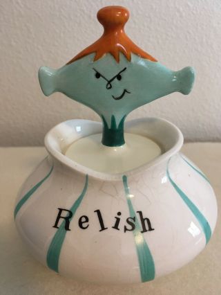 1959 Holt Howard Relish Condiment Jar Pixieware