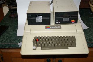 Vintage Apple Ii Computer With Disk Ii Drive 1 & 2,  Functionality Unknown