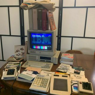 Ibm Pcjr Model 4860 Vintage Computer W/ Manuals,  Software And Accessories