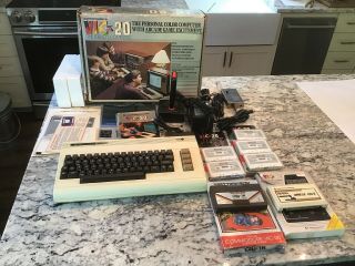 Vintage Commodore Vic 20 Computer W/ Box Games Psu A/v