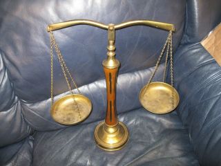Vintage Brass Weight Scale Antique Heavy Statue Balance Justice Lawyer Decor