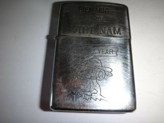 Vietnam War Yr 1974 Zippo Lighter Bien Hoa 74 - 75 Vietnam Snoopy Dog Oh 10 Year