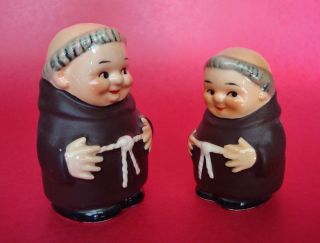 Vintage Goebel W.  Germany Monk Friar Tuck Salt & Pepper Shakers