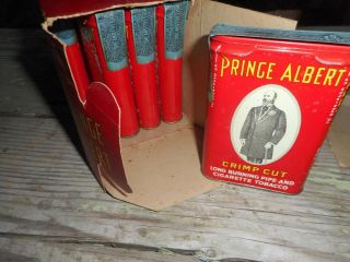 Vintage PRINCE ALBERT Crimp Cut Smoking Tobacco Case NOS Box Pocket Tin 3