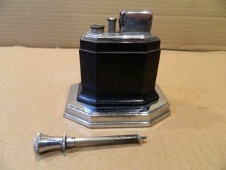 Ronson Touch Tip Table Lighter Black Octette 1930 ' s 3