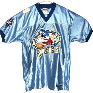 Walt Disney World Mickey Mouse Sorcerers Vintage Football Jersey Shirt Small S