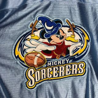 Walt Disney World Mickey Mouse Sorcerers Vintage Football Jersey Shirt Small S 3