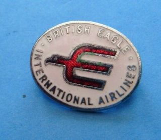 Vintage British Eagle International Airlines Enamel Pin Badge By Squire