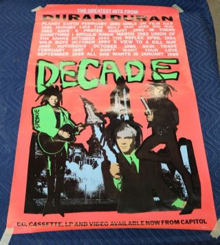 Rare Duran Duran Decade Vintage Greatest Hits Poster Music Album 24x36 "