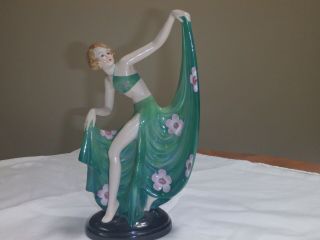 Art Deco Porcelain Unmarked Dancing Butterfly Lady Style Figurine