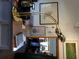 Vintage Mid Century Modern Atomic Brass Eyeball Table Lamp