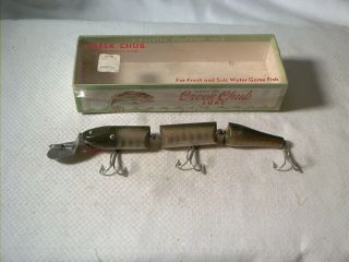 Vintage Old Plastic Fishing Lure Creek Chub 3 - Jointed Pikie Pike Scale W/ Box
