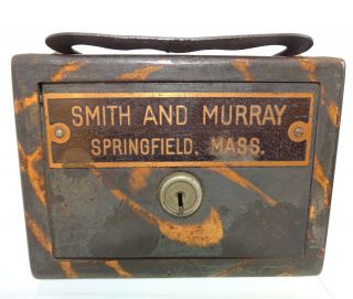 Antique / Vintage Usa Smith And Murray Mass.  Bank Money Box Safe Piggy Bank