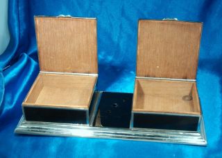 Vintage Ronson Double Cigarette Boxes,  Art Deco,  w/ Golfer unattached 3