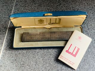 Vintage Dunhill Rollagas Silver Tone “Tall Boy” Tartan Pattern Lighter 2