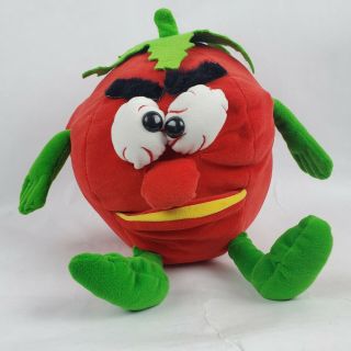 Vintage 1987 Video Vegetables Grouch Tomato Plush Fruit Pilllow Stuffed Toy