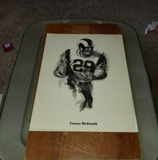 1965 Gardner/fulmer Dave Boss Lithograph Tommy Mcdonald Los Angeles Rams