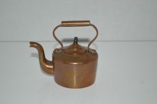 Vintage Miniature Solid Copper Tea Kettle/pot With Removable Lid