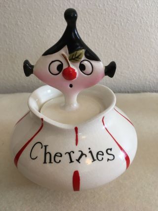 1959 Holt Howard Cherries Condiment Jar Pixieware
