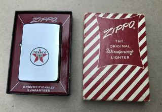 Vintage 1958 Zippo Texaco Lighter In Great With Box