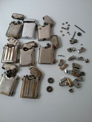 Vintage Thorens Lighters Eight To Repair/spares.  Many Spares.  2 Fly Wheels