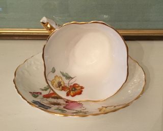 Vintage Aynsley Poppy Flowers Tea Cup & Saucer 2