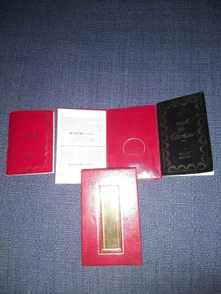 Les Must De Cartier Paris 18k Gold Plated Lighter With Box