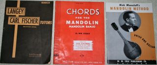 3 - Vintage Mandolin Instruction Books,  Beginner To Advanced Level