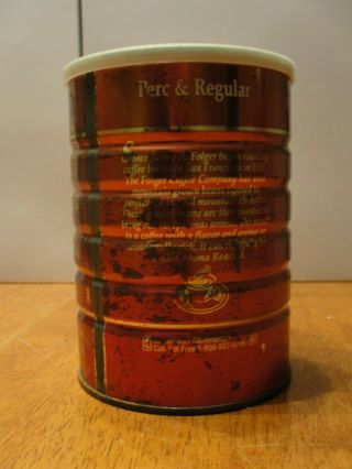 Vintage Mountain Grown Folgers Aroma Roast Tin Metal Coffee Can w/ Lid 3