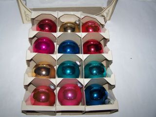Vintage Large Shiny Brite Multi Colored Christmas Ornaments 12 2 3/4 
