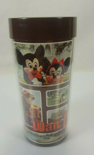 Vintage Made In Usa Walt Disney World Therma Serv Insulated Drinking Glass