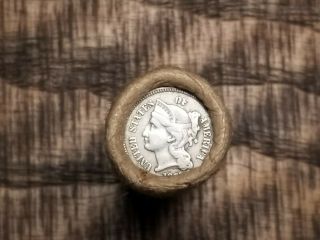 1870 3 Cent Nickel & 1881 Indian Head/old Small Cent Roll/ Antique/ag - Unc 694.
